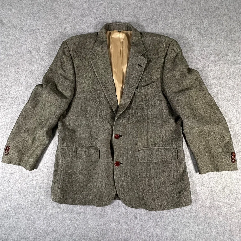 Orvis Blazer Jacket 42R Brown Mens Tweed Two Button Sport Coat